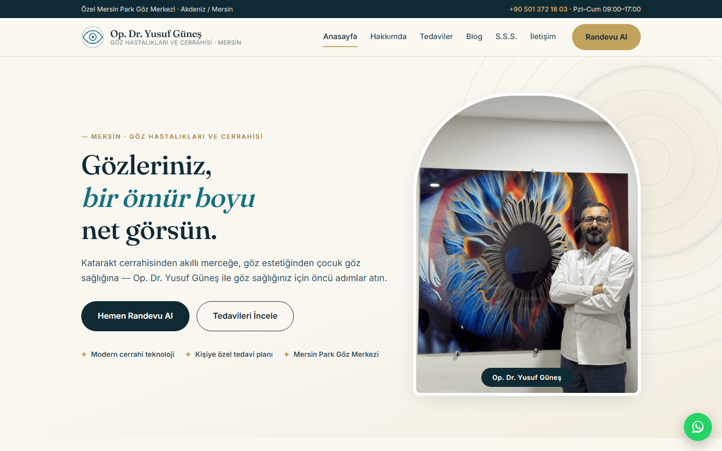 Op. Dr. Yusuf Güneş — Ophthalmology Practice Website