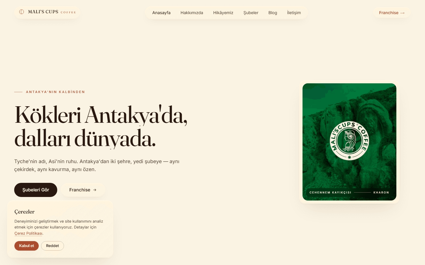 Mali's Cups Coffee — Specialty-Coffee-Webplattform aus Antakya